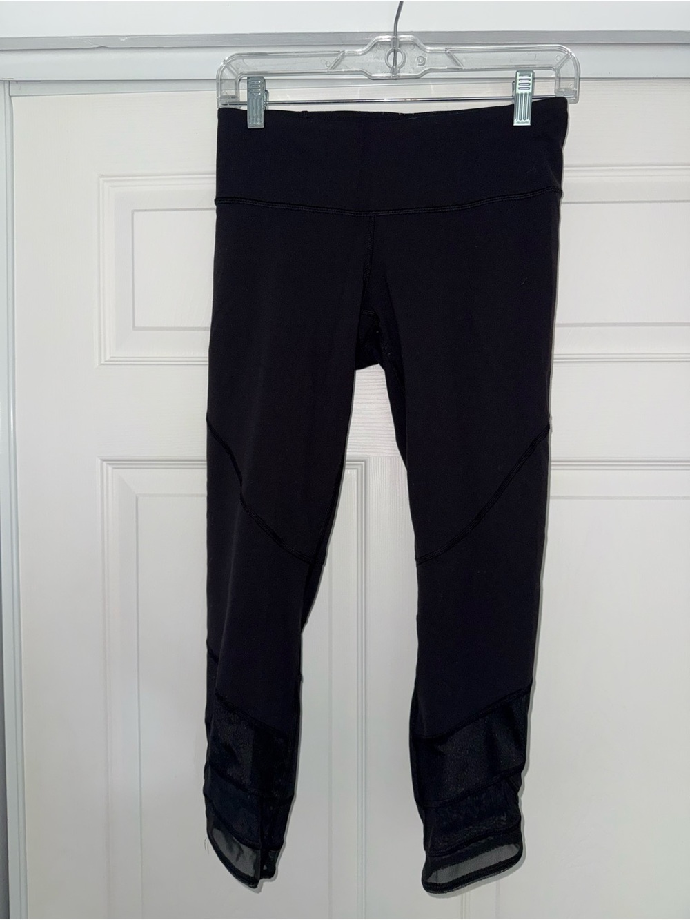 Lululemon Black Polka Dot Mesh Crop Leggings Black Size 6